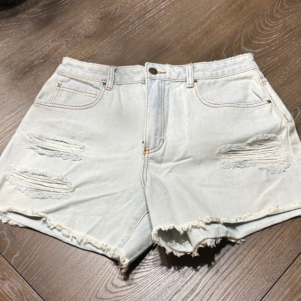 Billabong Light Blue Ripped Jean Shorts